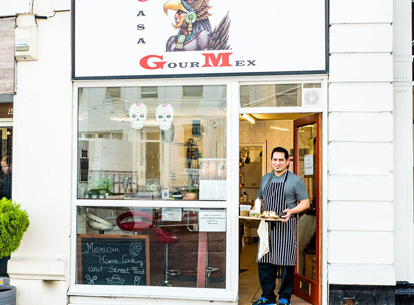The Casa GourMex storefront on Poole Hill, Bournemouth